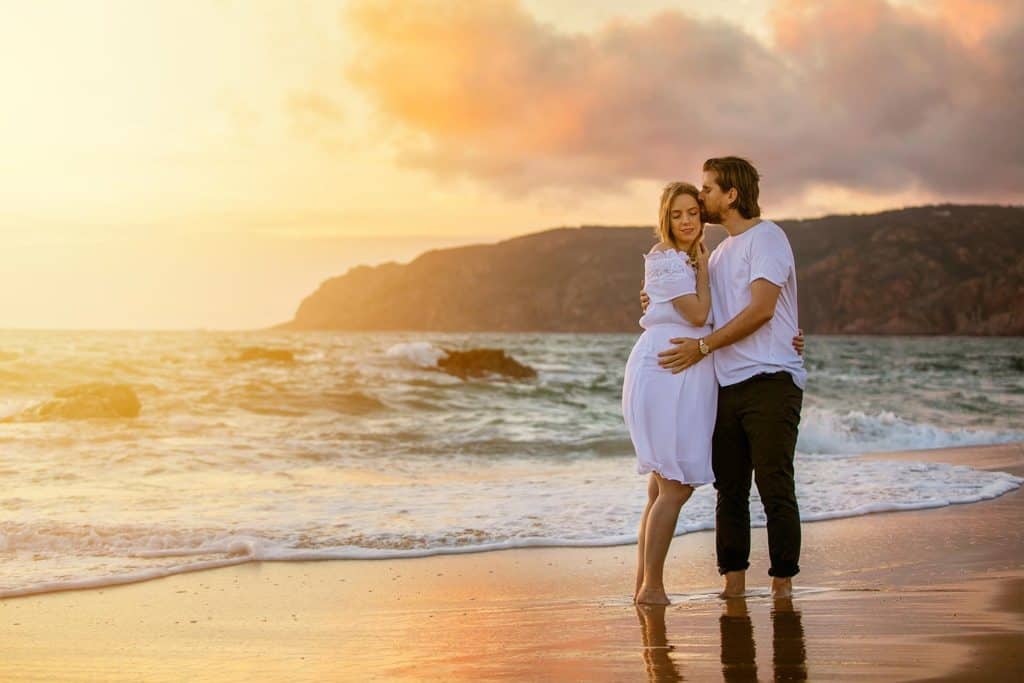 Sessão fotográfica de Grávida na Praia de Cascais